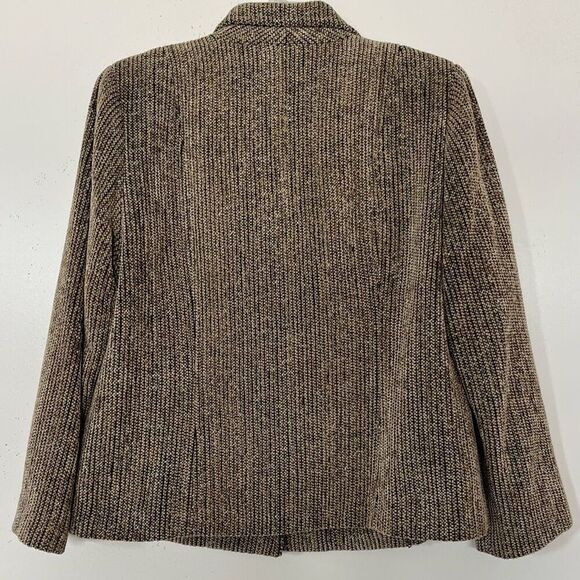 Fiber Artist Lynn Yarrington Jacket Large Handwoven Chenille Collared Tan Blazer - Picture 6 of 9